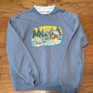 Retro style Christmas scene L